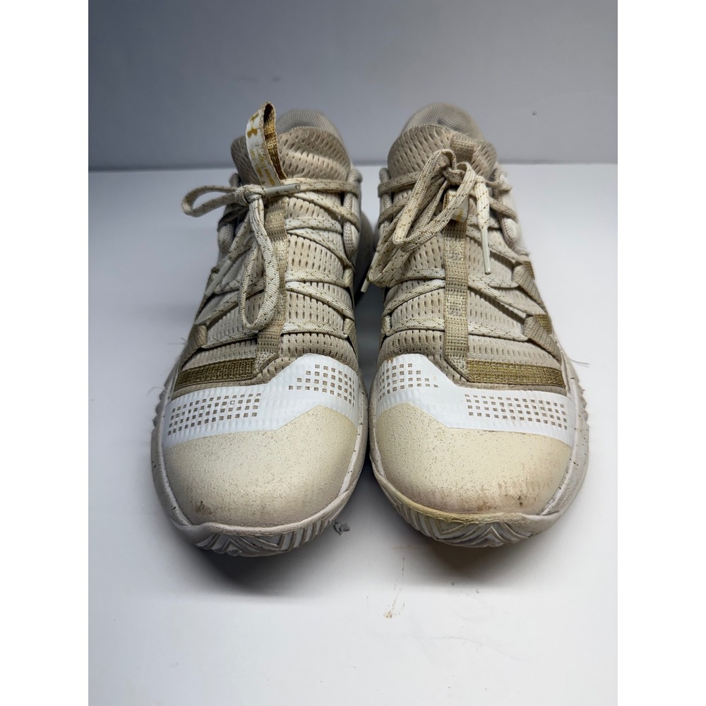 Under Armour Block City 2.0 Womens Volleyball Shoes Cream Gold 3021371-100 7